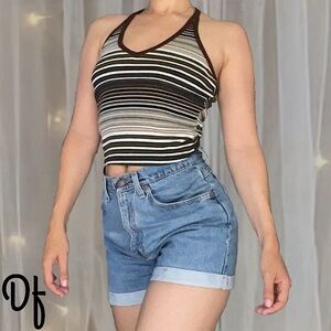 Vintage Striped Halter Top Size S-M